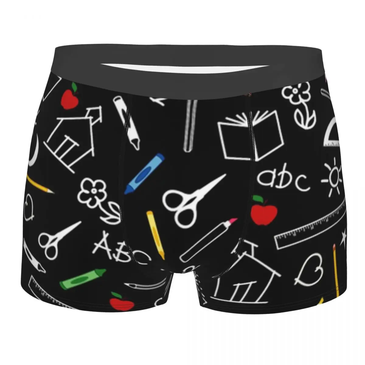 Novelty Boxer School Math Shorts Panties Man Underwear Mystery Equations Breathable Underpants for Homme Plus Size