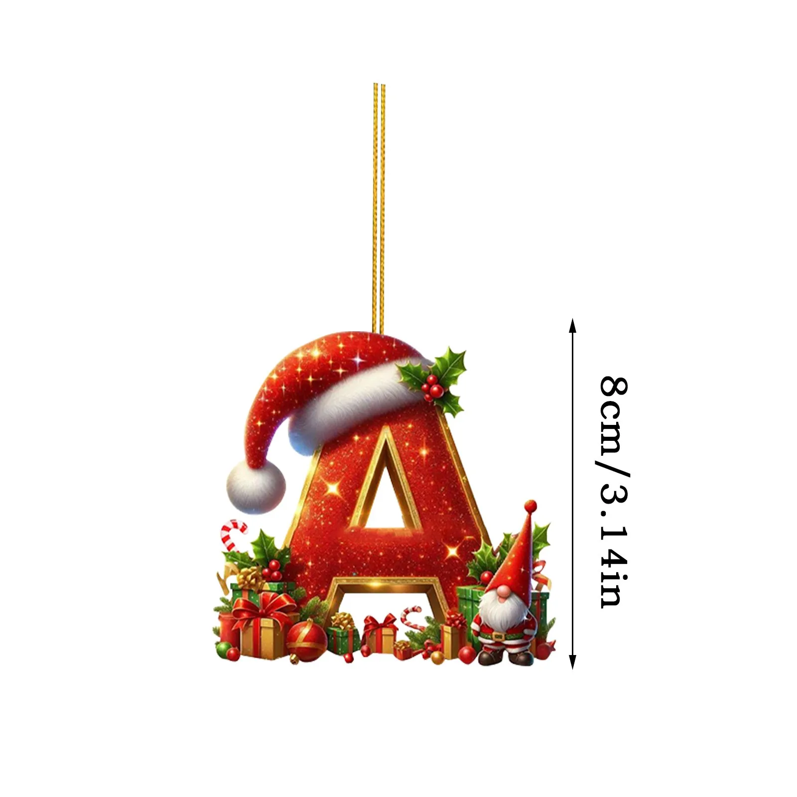 2D Christmas 26 Letters Ornament Flat Hanging Pendant Personalized Holiday Festive Tree Decor Gift For Christmas Party Ornament view 6