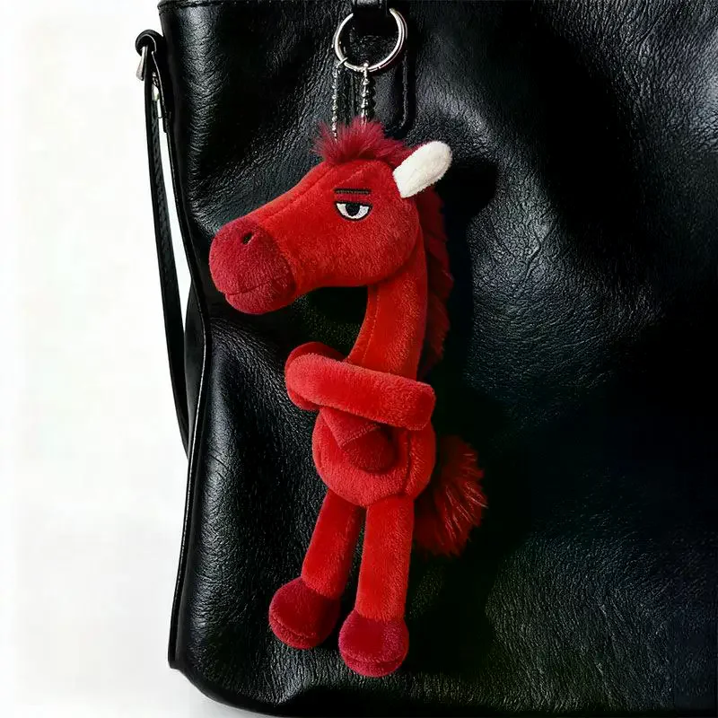 Pluche Arrogantie Pony Sleutelhanger Voor Vrouwen Tas Hanger Decor Leuke Pluche Paard Auto Sleutelhanger Party Gift Sleutelhanger Accessoires