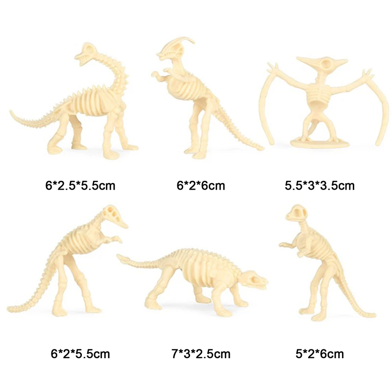 New 12pcs Dinosaur Toys Fossil Skeleton Simulation Model Set Mini Action Figure Educational Creative Collection Toy For Children