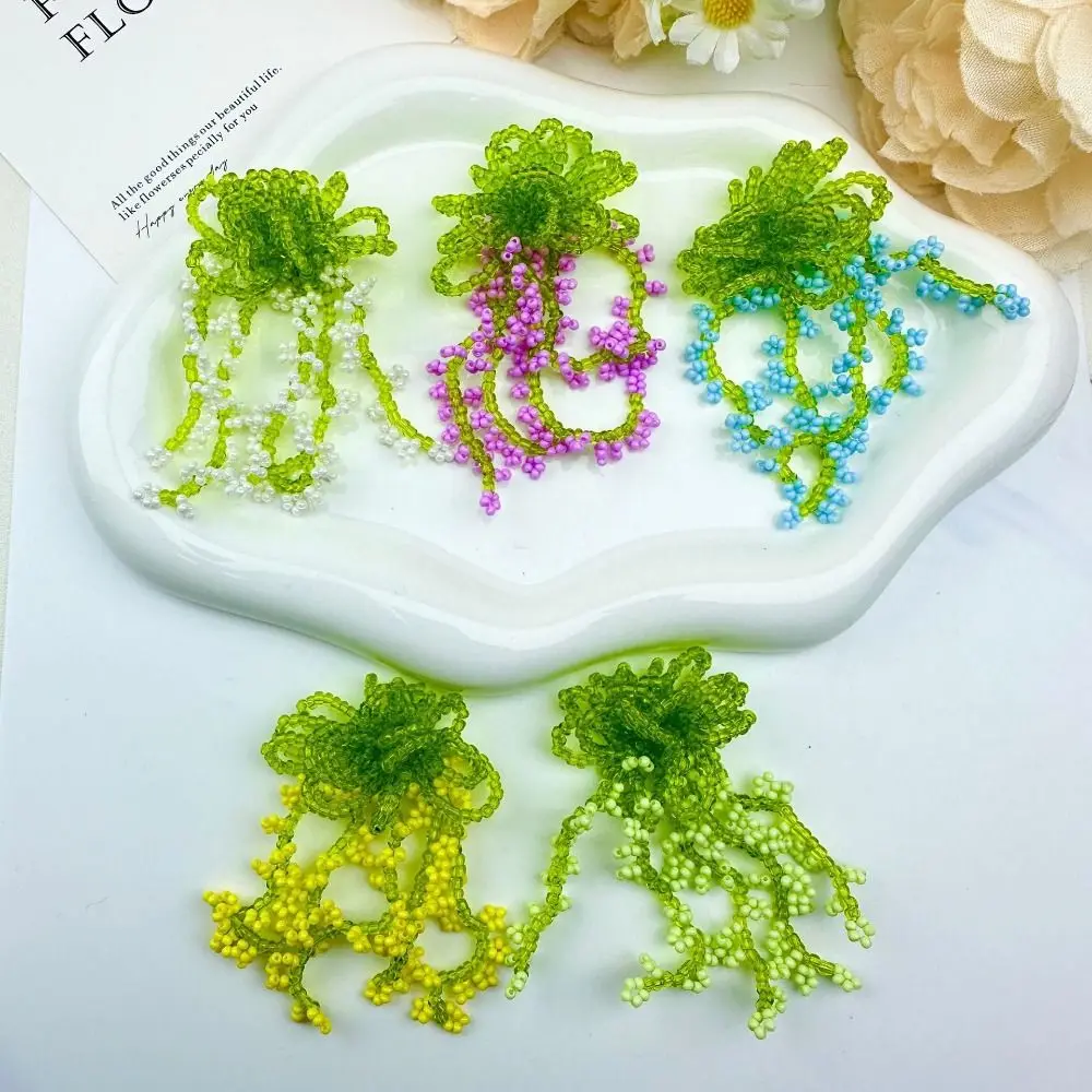 2Pcs Multicolor Beaded Flower Patches Grape Skewers Style Versatile DIY Craft Sewing Patches DIY Handmade