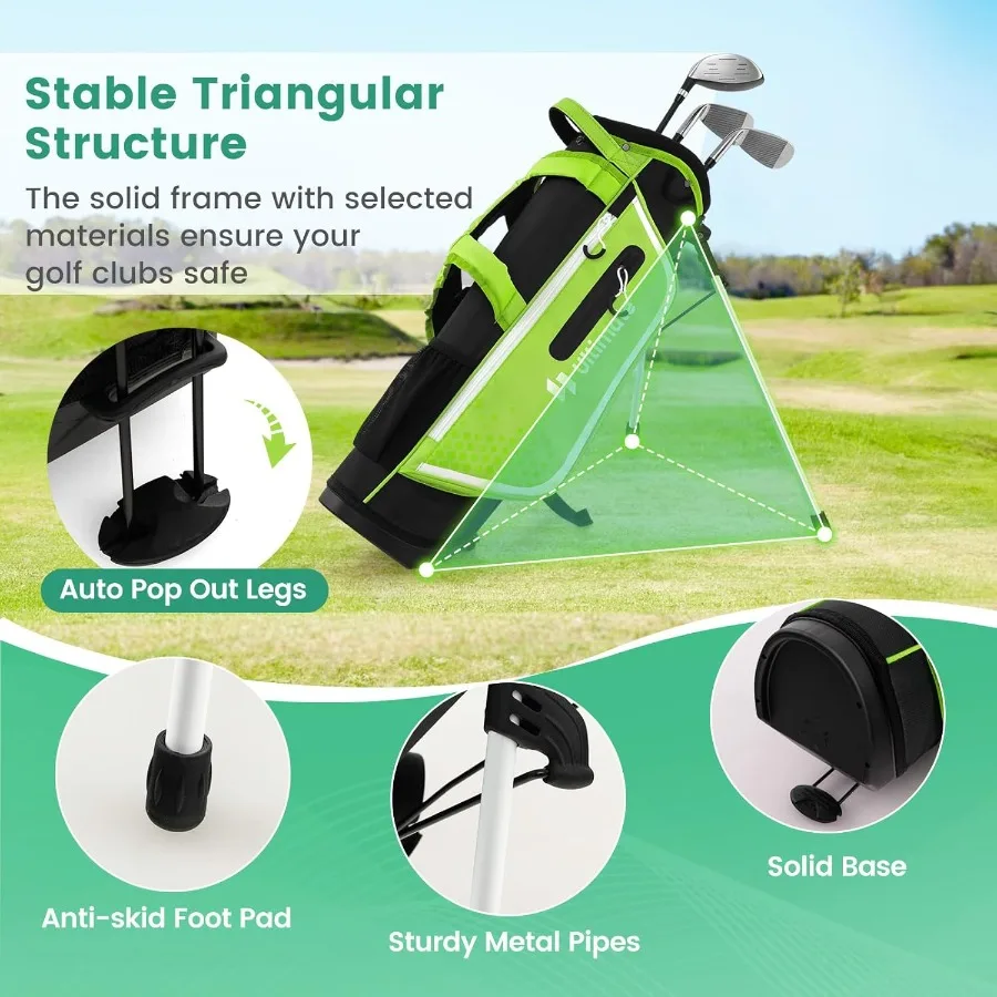 اليد اليمنى جونيور مجموعة نادي الغولف الكاملة لعمر 57 مع 205CC 3 الممر الخشب 7 و S مكاوي مضرب غطاء رأس المطر هود جولف St #5