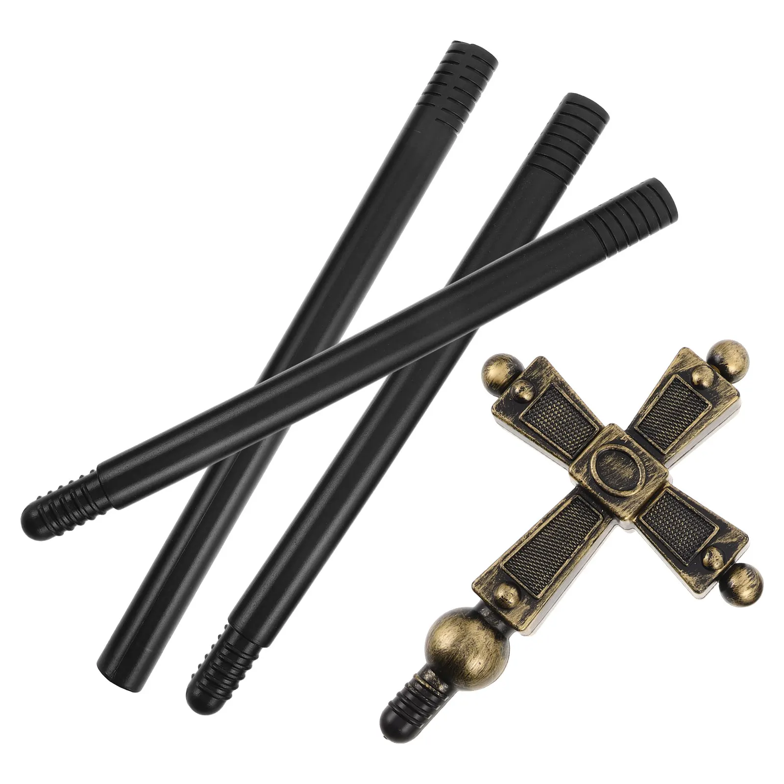 New Wizard Cosplay Prop Ancient Roman Pope Cross Staff for Priests Halloween Costume Accessory for Adults and Kids for Role Play