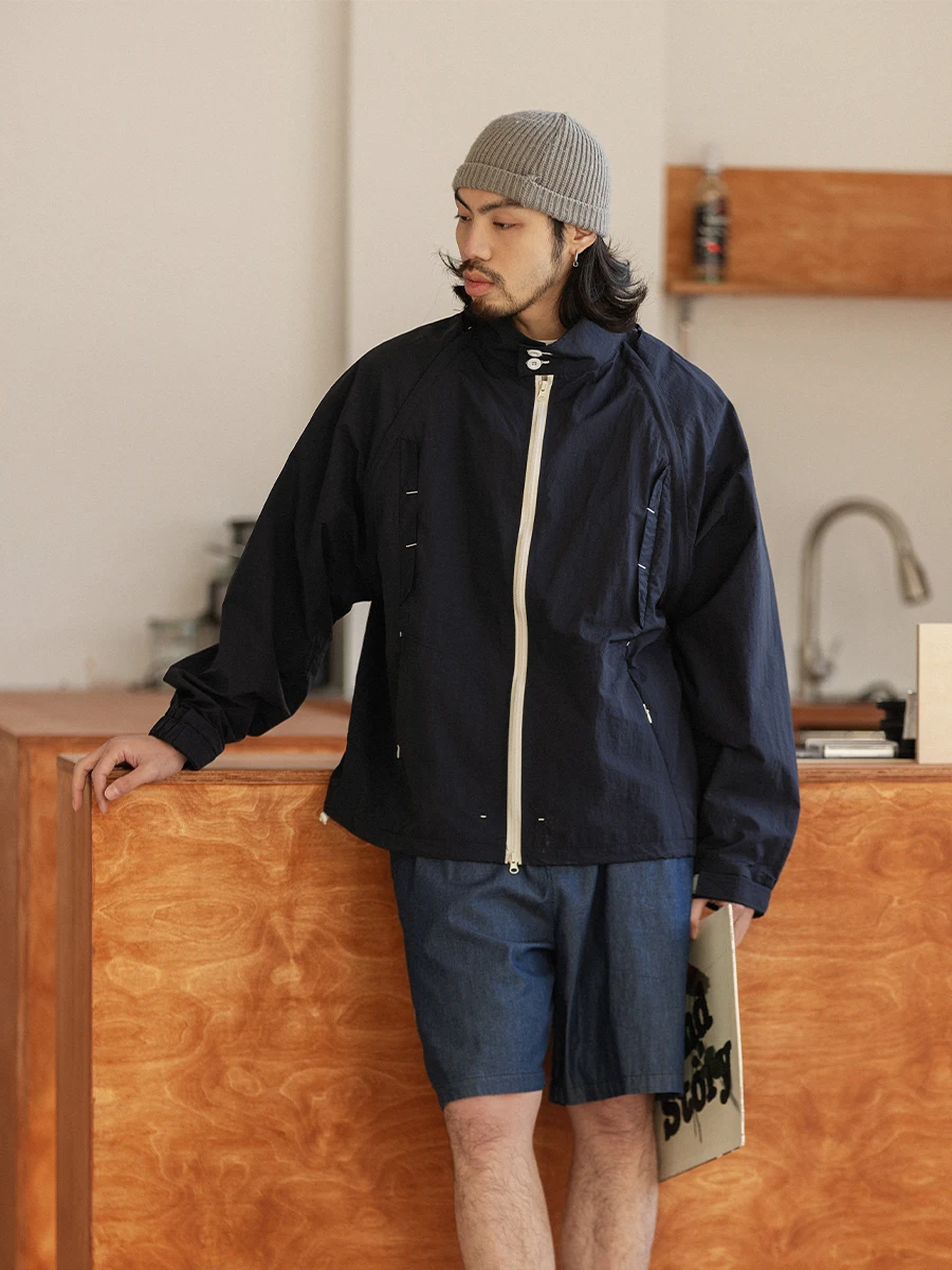 

Винтажная свободная куртка Noears Svel Jaet цвета индиго с отстегивающимися рукавами и воротником-стойкой, весенняя мода для молодых мужчин и женщин