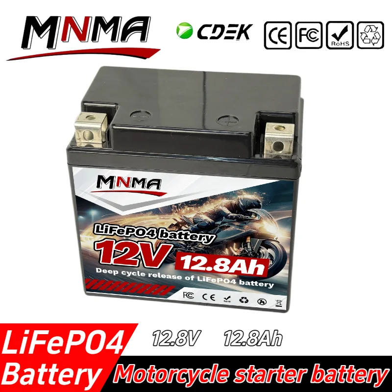 

12.8Volt 12.8Ah Motorcycle Battery LiFePO4 Lithium Iron Phosphate Built in BMS CCA 300A 400A for ATV UTV Scooter BMW Halley