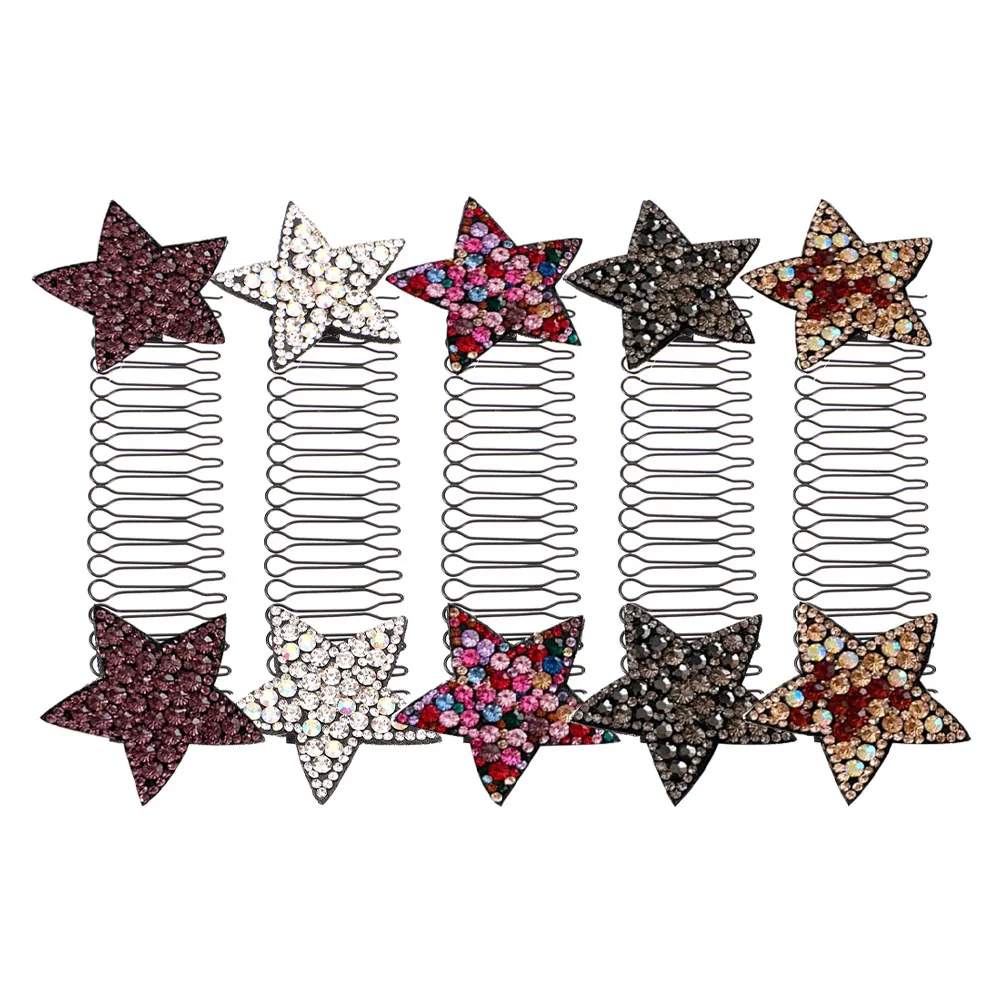

5Pcs Invisible Star Hair Comb Clips Strong Hold Hairpins for Women Teens Versatile Styling Accessory Star Hair Comb