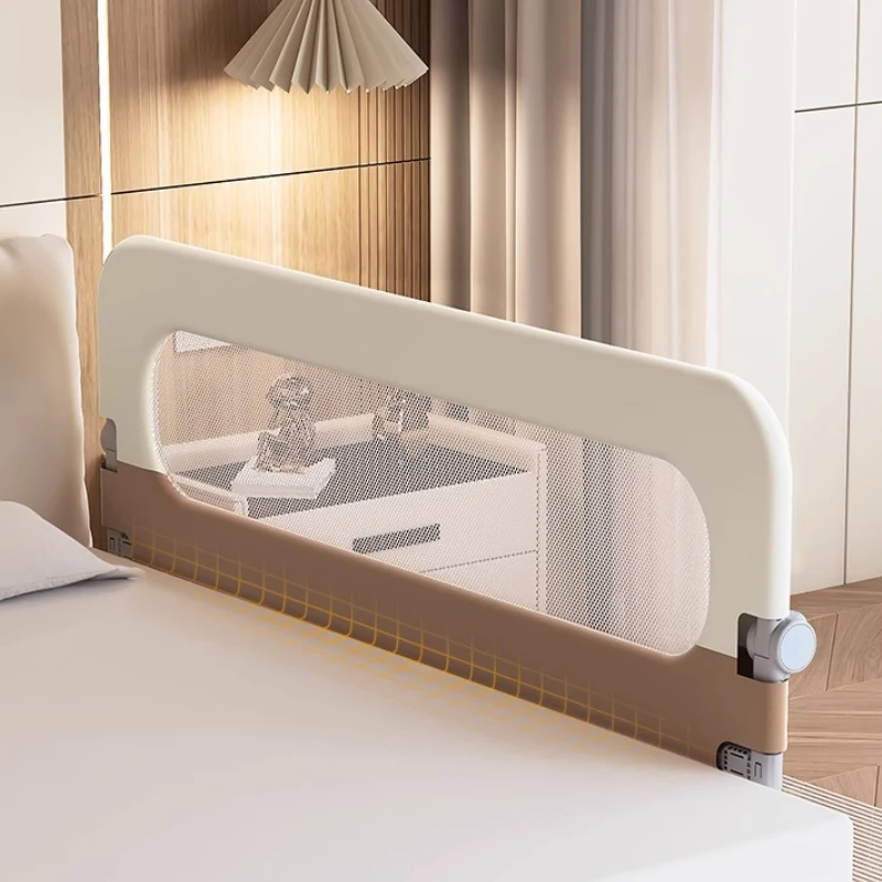 Lekka, przenośna bramka do łóżeczka dziecięcego z torbą do przenoszenia ‌   Odłączana poręcz podróżna z systemem szybkiego blokowania jednym przyciskiem