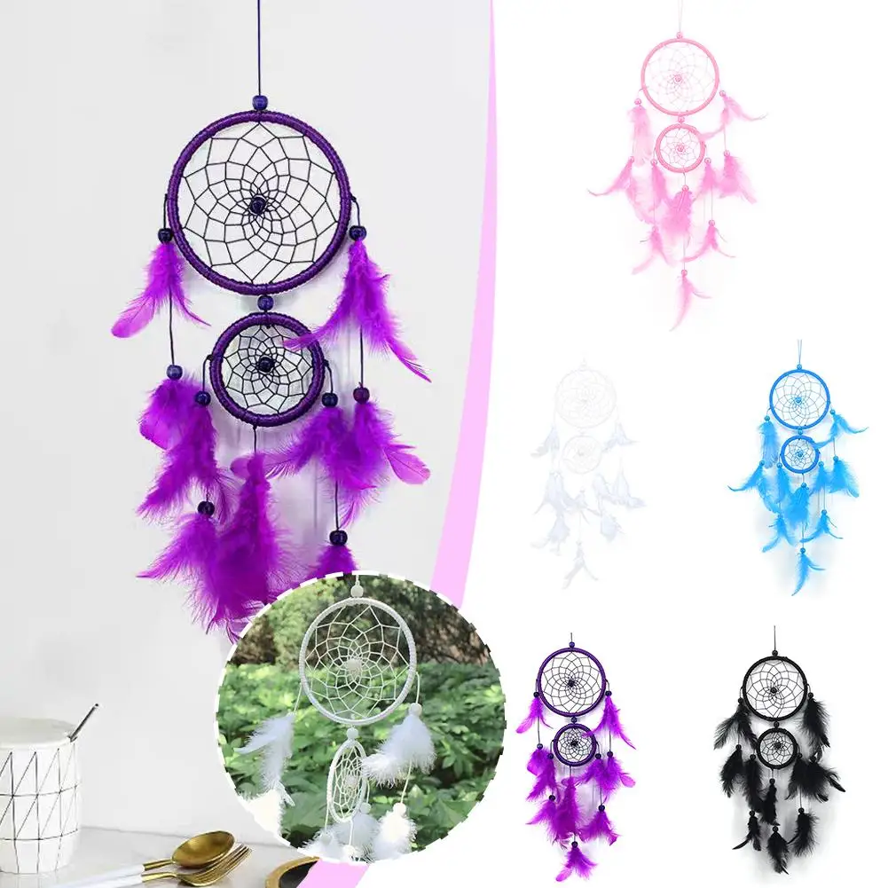 

NEW High-end Feather Crafts Dream Catcher Room Decor Handmade Dreamcatcher Net For Wall Hanging Car Home Decoration Mascot F8Y5