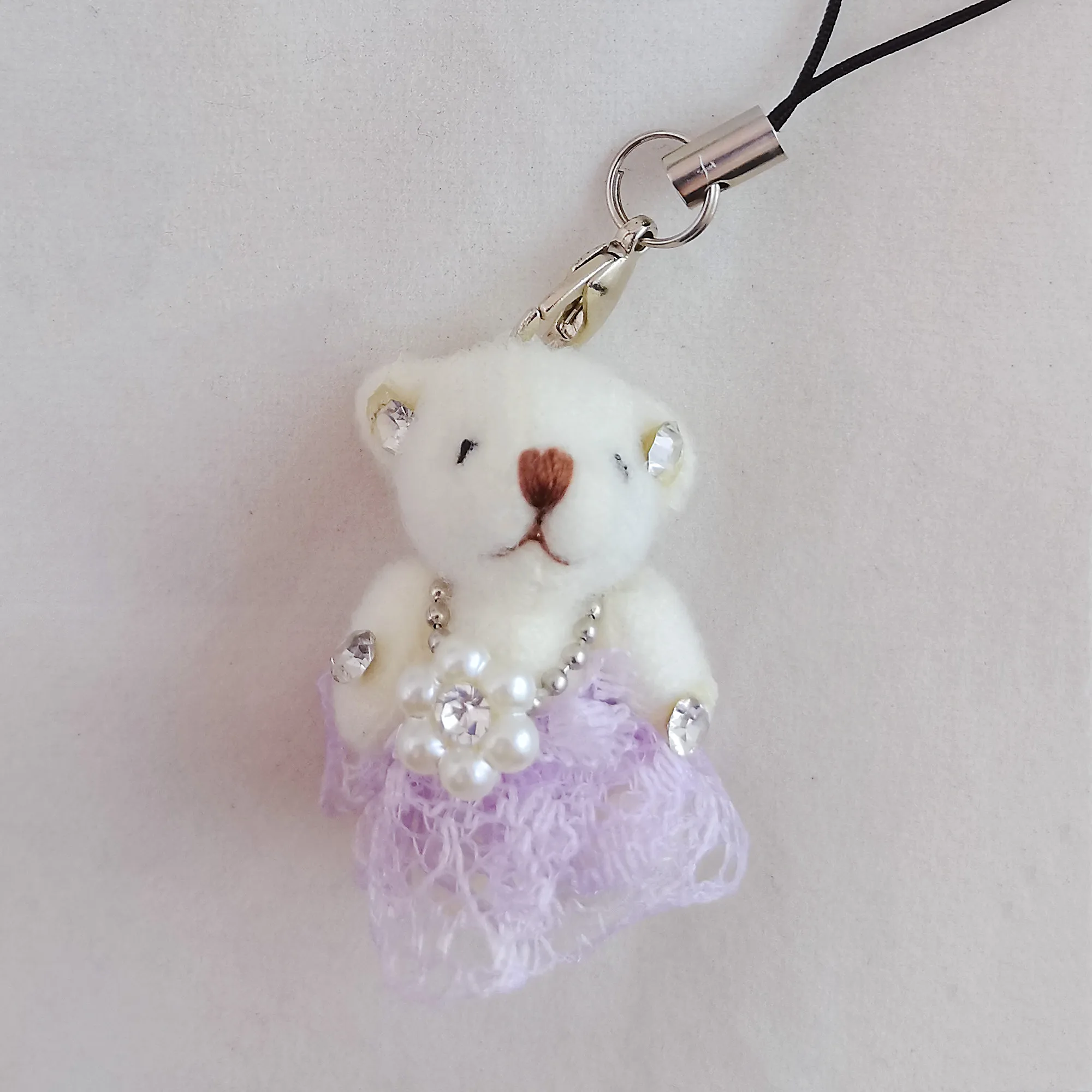 Tiny Toy Bear Plush Crystal Rhinestoned Teddy Doll Mobile Cell Phone Chain Purse Bag Pendant Sparkling Stuffed Accessories 9#