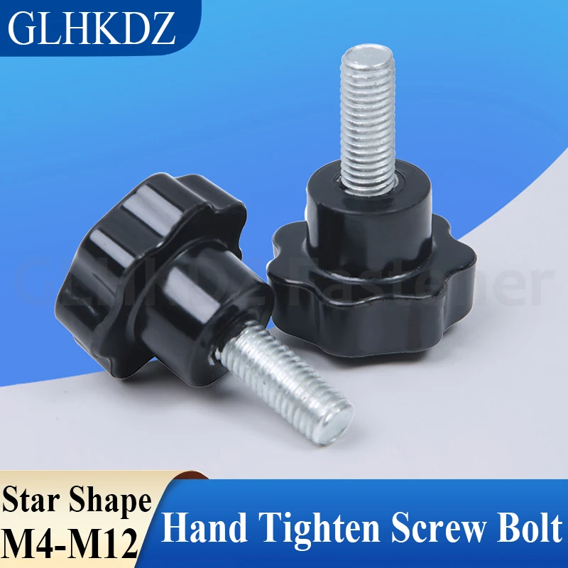 

M4 M6 M8~M12 Star Shape Thread Clamping Handle Bolt Bakelite Hand Knob Tightening Screw Hand Tighten Bolt