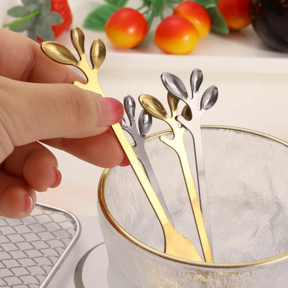 4 cucchiai a vanga in acciaio inossidabile mini cucchiai a punta cucchiaino da tè e zucchero cucchiaio da mescolare cucchiaini da tè a vanga adatti per bere caffè mangiare frutta e dessert