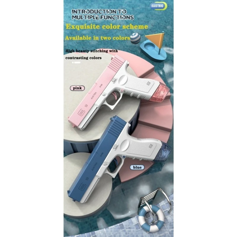 

Hot Automatic Spray Water Gun Electric Glock Pistol Shooting Game Fun Firing Summer Outdoor Beach Fight Toys for Children's Gift