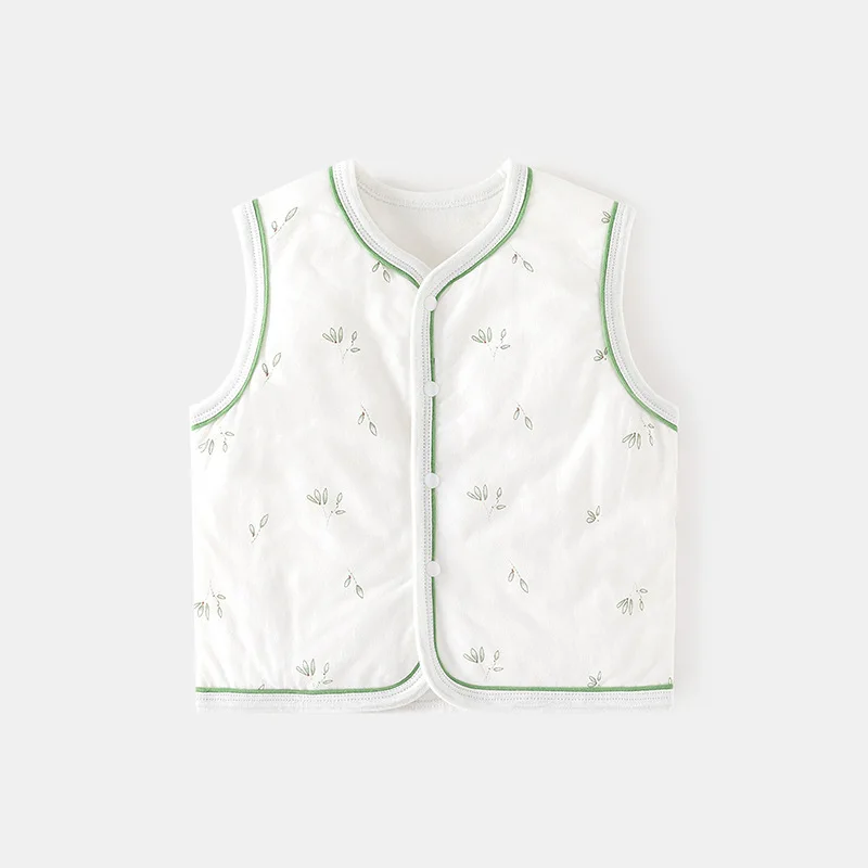 

Autumn Winter Baby Vest Spring Autumn V-neck Single Breasted Vest with Cotton Insulation Jacket Pure Cotton for External Wear