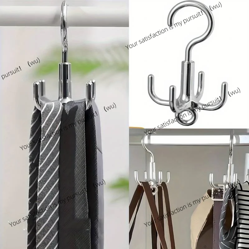 1/2pcs Multifunctional Rotating Clothes Hook Punch Free 4 Claws Rotation Coat Hanger Belt Organizer Scarf Storage Rack Wardrobe