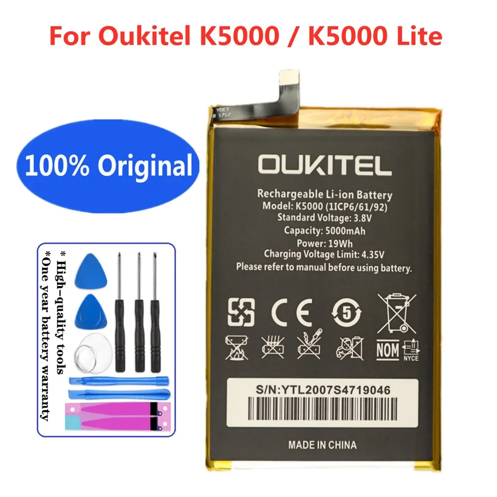 High capacity Original 5000mAh K5000 Battery For Oukitel K5000 & K5000 Lite SmartPhone Replacement Batteries + Gift Tools