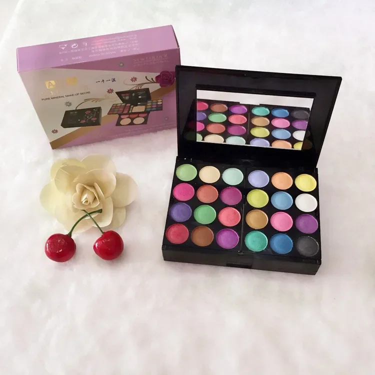 Juego de paleta de sombra de ojos de 3 capas, colorete impermeable de larga duración, brillo de labios, brillo, belleza, cosmética, maquillaje, 33 colores