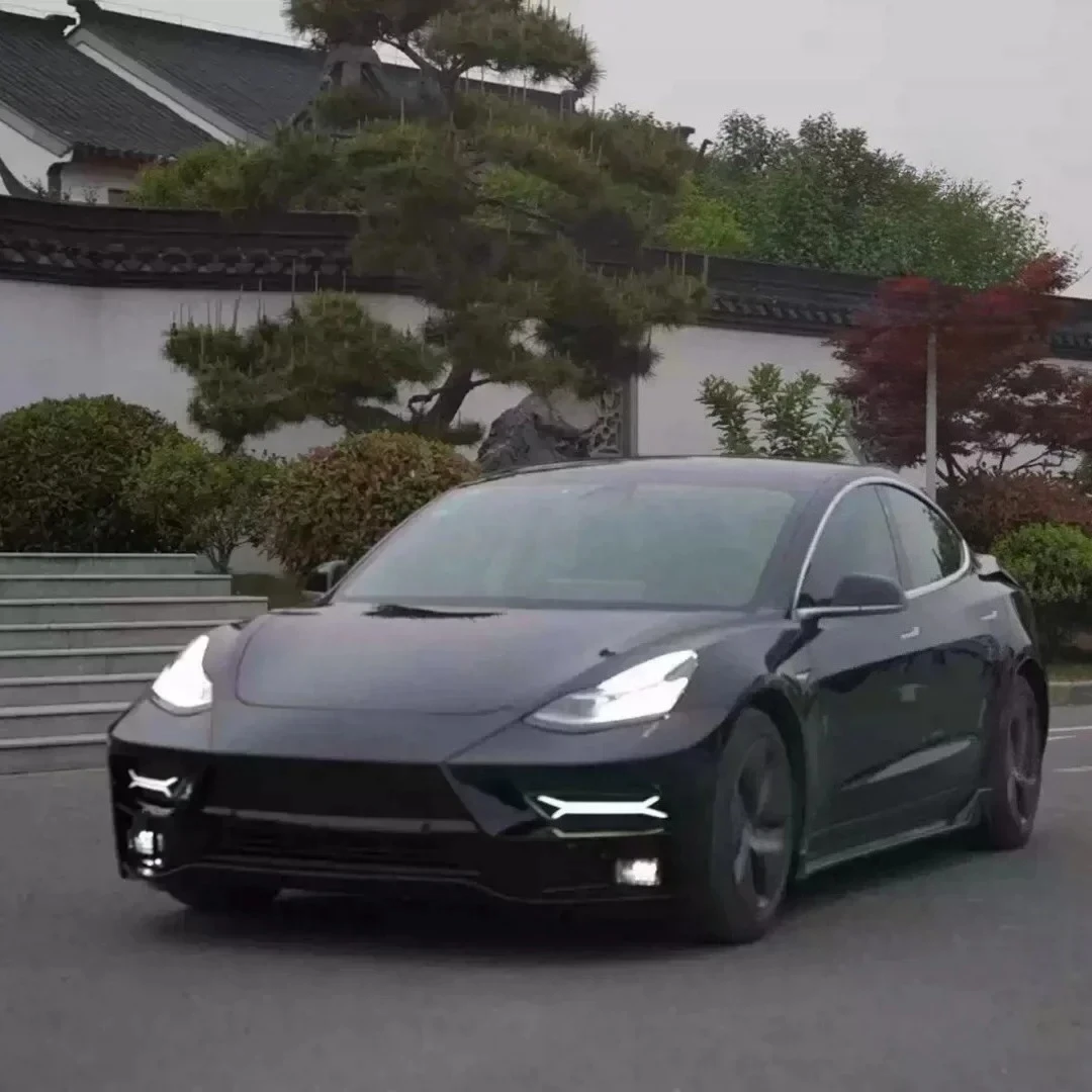 For Model 3 convert side skirt front rear lip fender Mudguard Car Accessories Front bumper Taillight assembly body kit 3