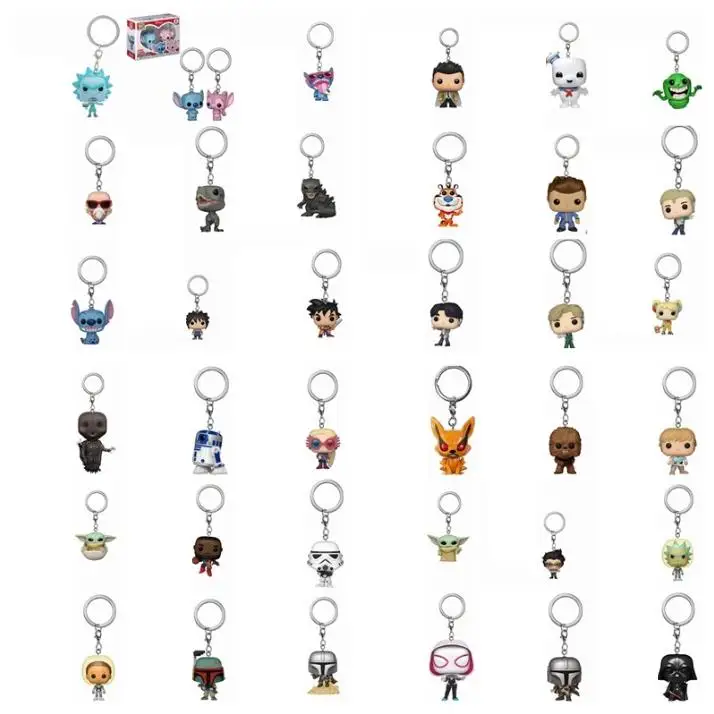 funko-pop-dragons-ball-star-war-chaveiro-brinquedo-verao-novo-viagem-stitch-anjo-rick-narutos-kurama-todoroki-2023