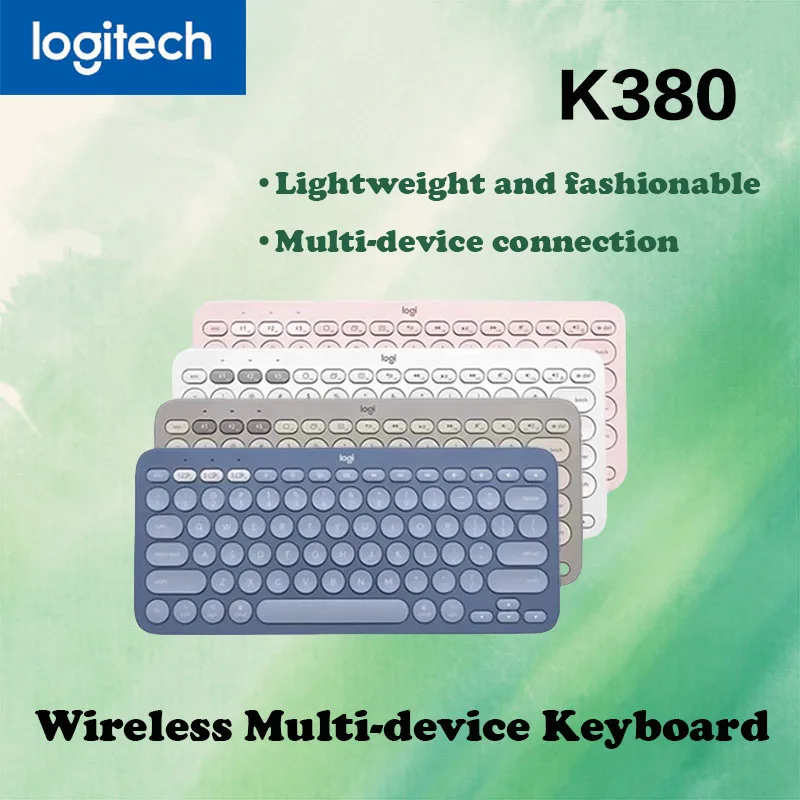 Logitech K380 Multi-Device Bluetooth Keyboard, Wireless Keyboard for Android Phone, Colorful Bluetooth Keyboard for Tablet