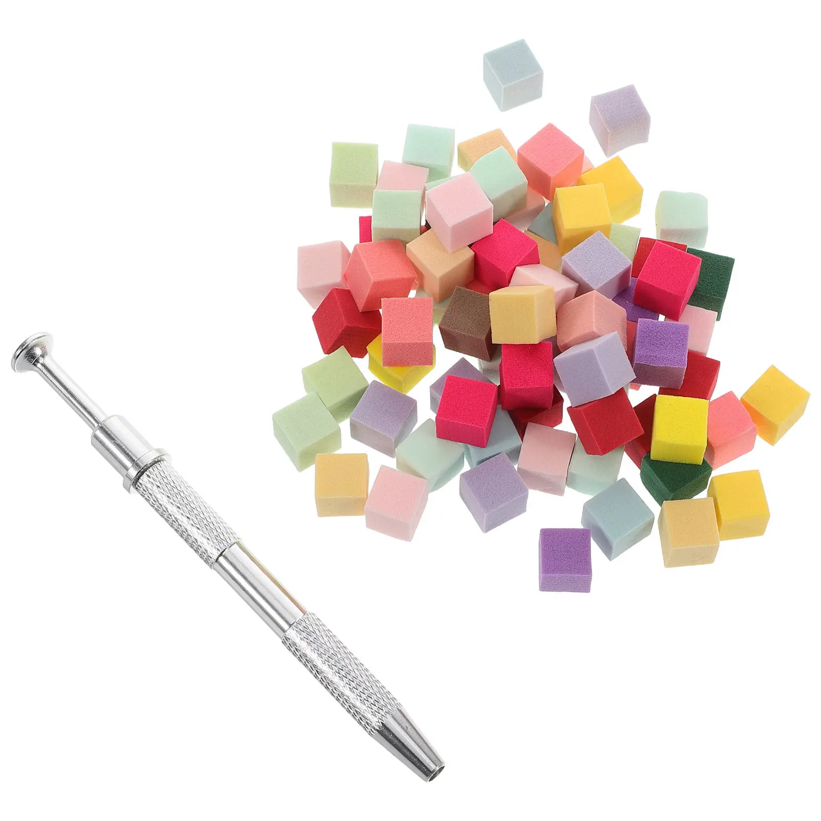 

1Set Nail Accessories Metal Grabber Mini Sponge Blocks 4 Claws Replaceable Nail Sponges for Manicure Art Supplies