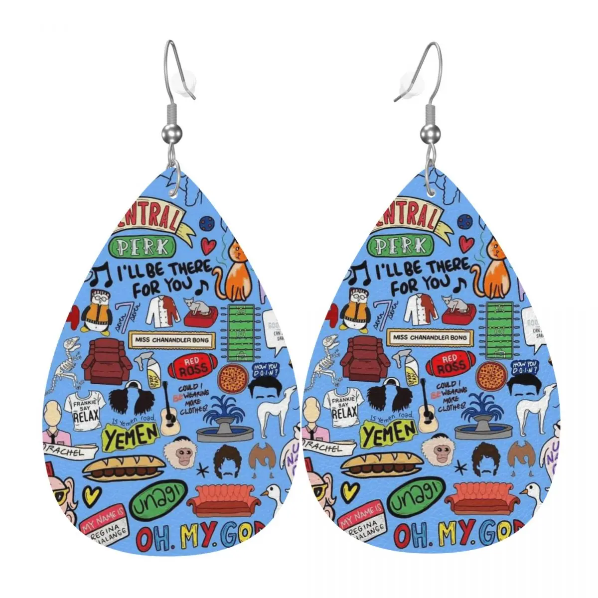 

Custom TV Friends PVC Leather Earrings Dangle Earrings Jewelry For Women Classic Show For Wife Mother Gift