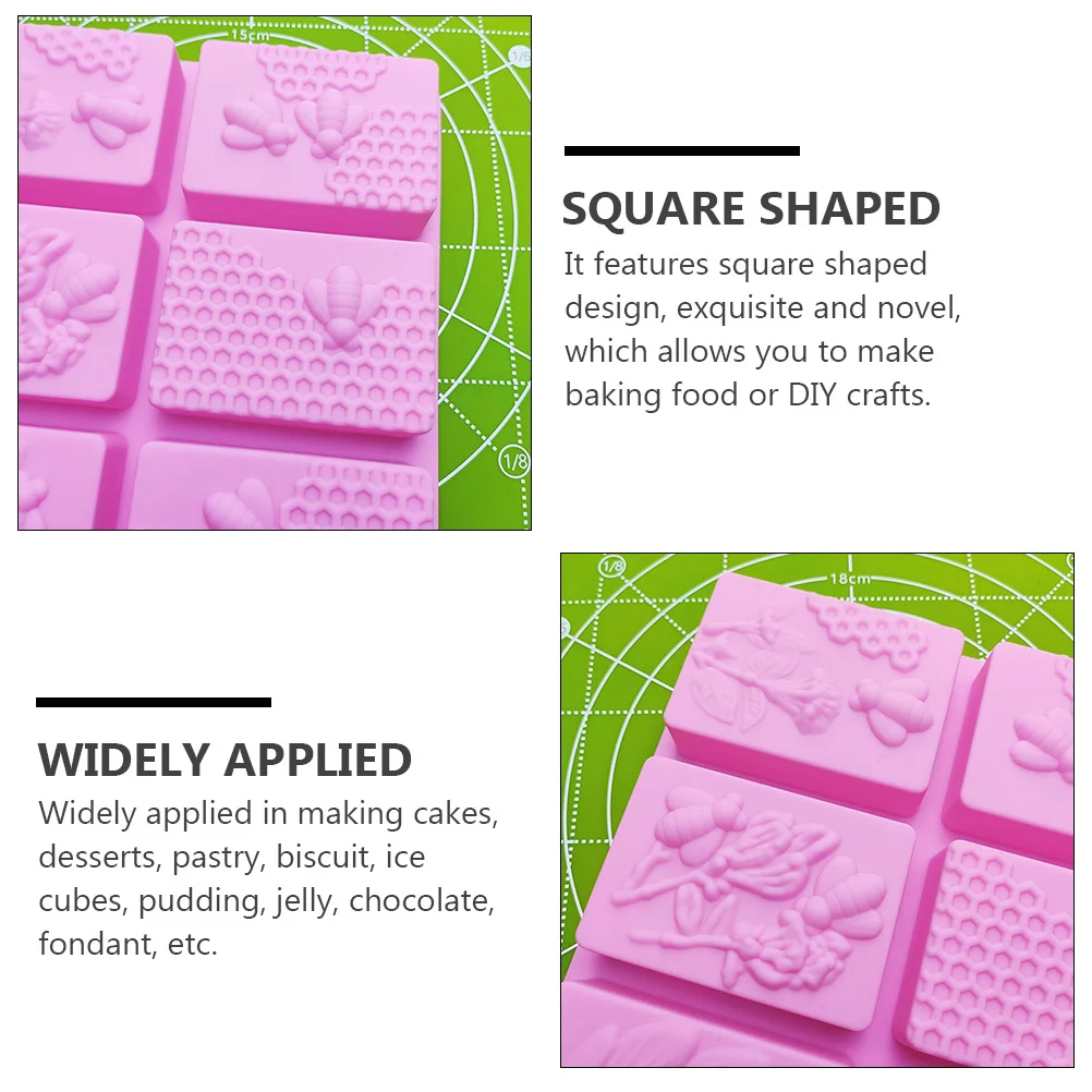 

1pc Silicone Honeycomb Square Diy Cake Mold For Baking Pudding Chocolate Ice Cubes Kitchen Tools Soap Casting Mold