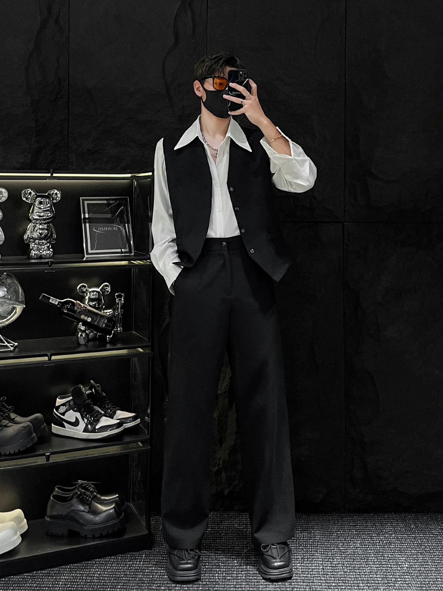 

Casual ort Svel Men's Suit Vest Set Faionable All-Match Leisure Chinese Brand Four-Seasons ex Long-Pants Vest