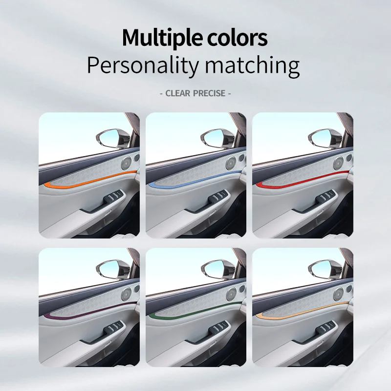 

For ZEEKR 001 2026, 001Max 001 Ultra, Italian Suede Overlays Interior On Door LED Lights With Ambient Light Decorative Strips