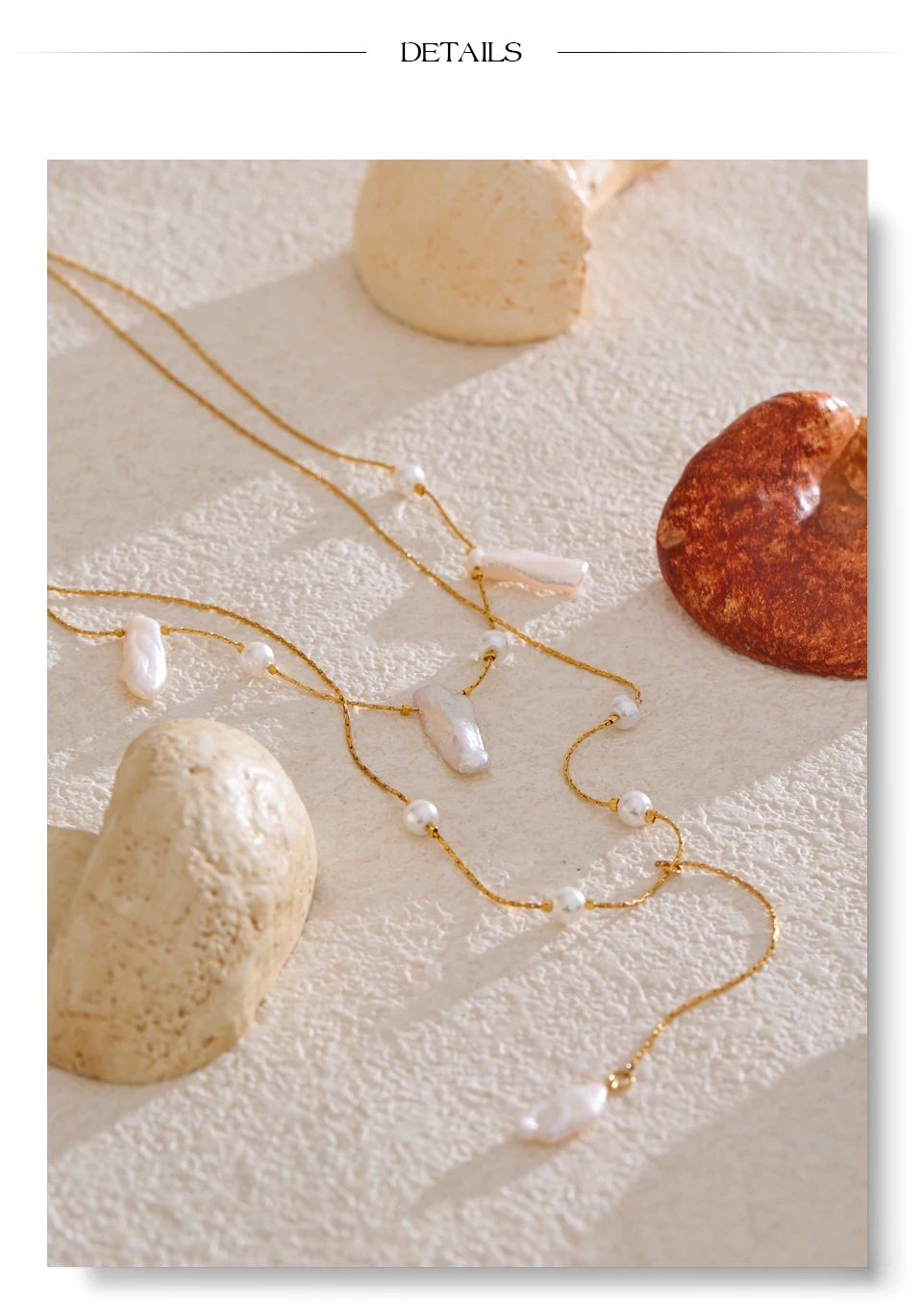 Yhpup Exklusives Design Barocke natürliche Süßwasserperlen Luxus-Halskette Edelstahl Doppelschichtkette Premium-Schmuck Geschenk – Detail 18
