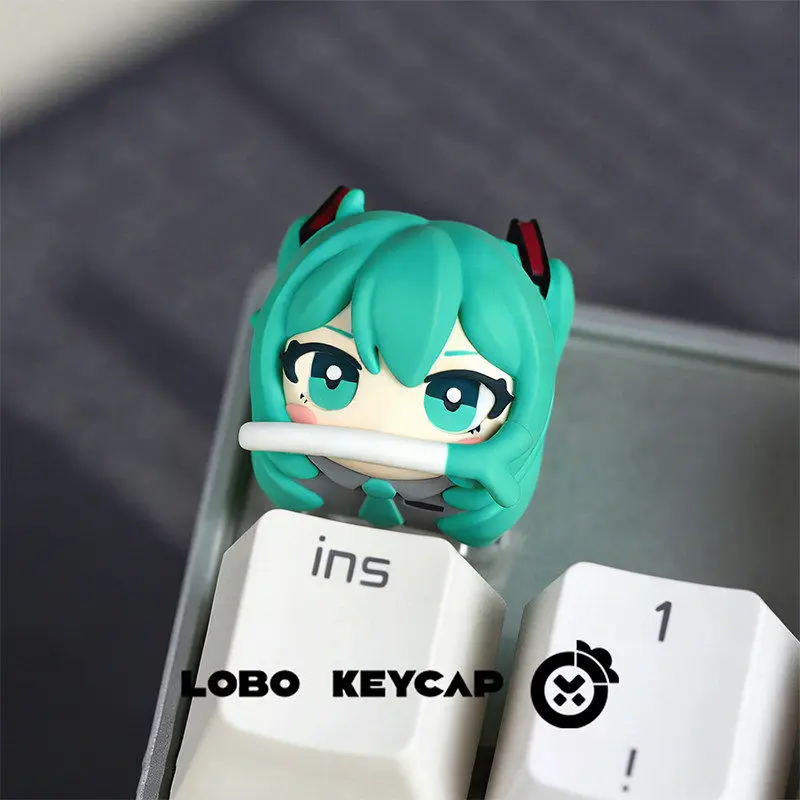 Tecla Personalizada Hatsune Miku con Forma de Cebolla, Tecla de Resina para Teclado Mecánico, Regalo Creativo y Lindo con Diseño de Anime