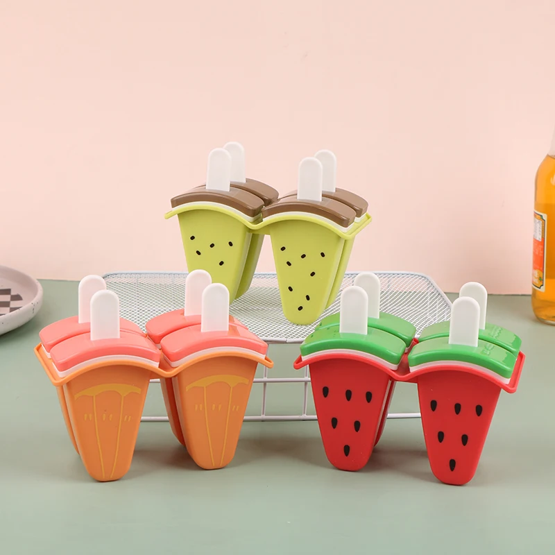 Cetakan es krim dengan penutup bentuk semangka cetakan DIY buatan sendiri cetakan es loli jus beku susu es krim alat membuat