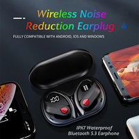 Wireless Noise Reduction Earplugs with Micphone HD Call Bluetooth 5.3 Earphones IPX7 Waterproof 800mAh Long Battery Life Headset