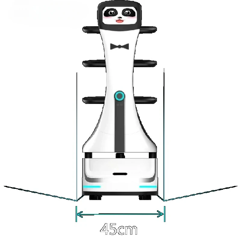 Il ristorante dell'hotel del robot di consegna del cibo ha utilizzato il robot di consegna del materiale dell'ABS del sistema di controllo Android intelligente da 43 kg