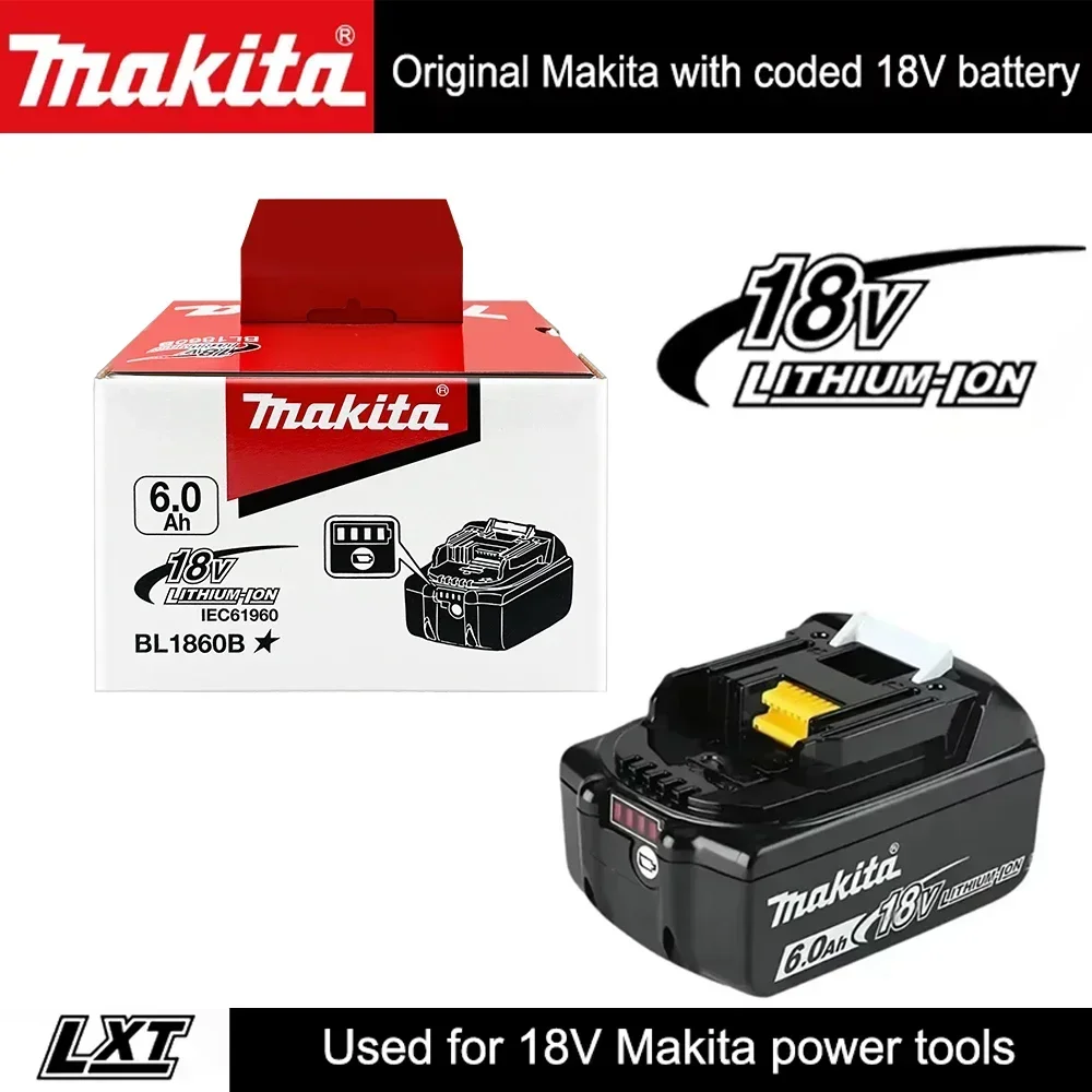 

100% оригинальная аккумуляторная батарея Makita 18 В 6,0 Ач для Makita BL1830 BL1830B BL1840 BL1840B BL1850 BL1860 Аккумулятор для электроинструментов