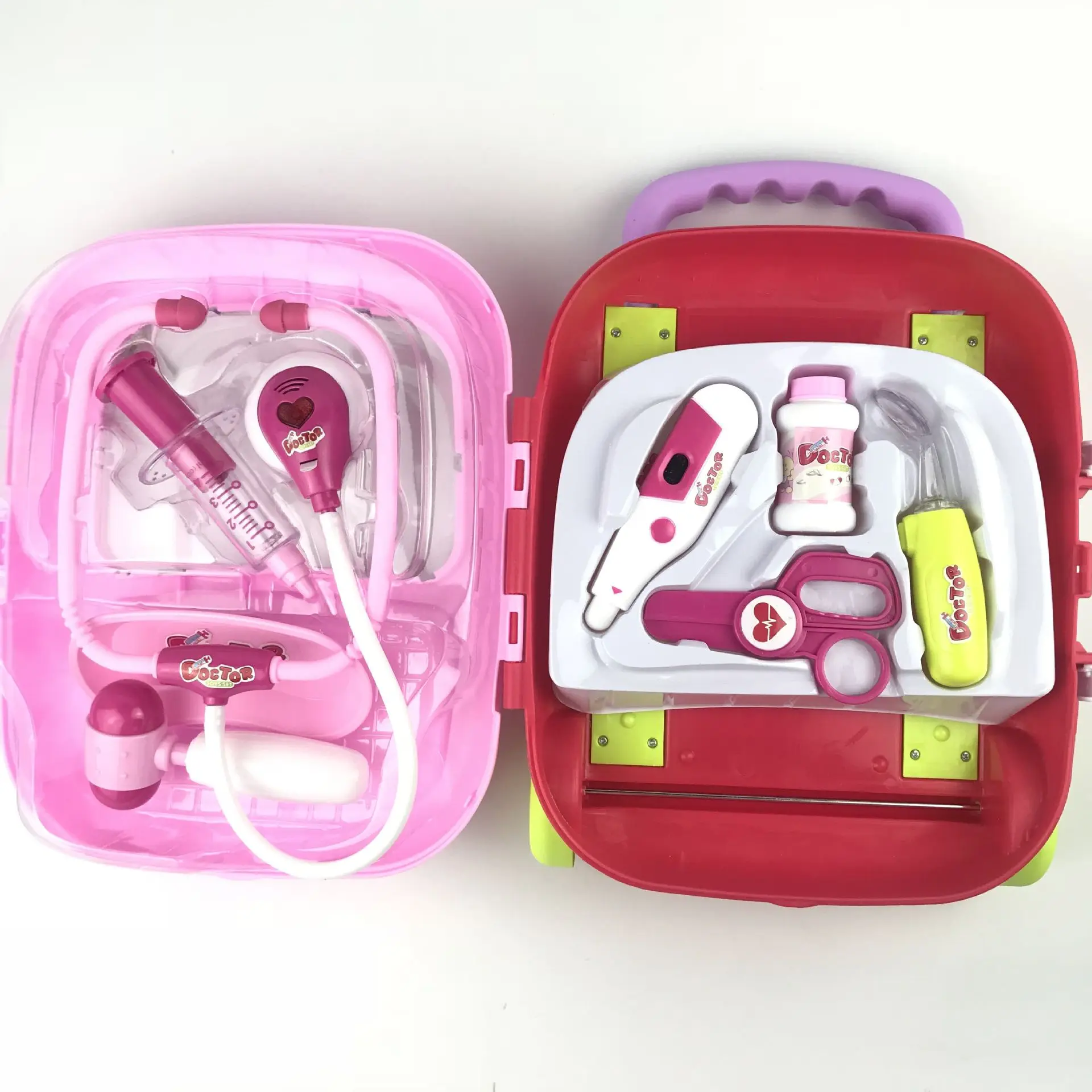 Kinderarzt Spielzeugset, Babys piel nach Hause, Injektion, Stethoskop, Medizin box, simulierte Trolley Medical Box