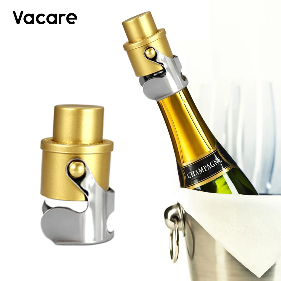 Vacare Champagne Stopper Soda Fles Dop Roestvrij Staal Vonken Wijnfles Spaarder Opblaasbare Luchtdichte Champagne Plug Dop R