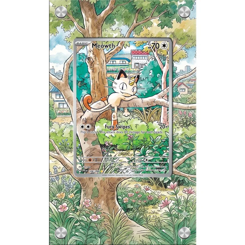 

Art Display for Pokemon Meowth Card PTCG Keychain Anime Game Collectibles Anime Merchandise Acrylic Protective Case Toys Gifts