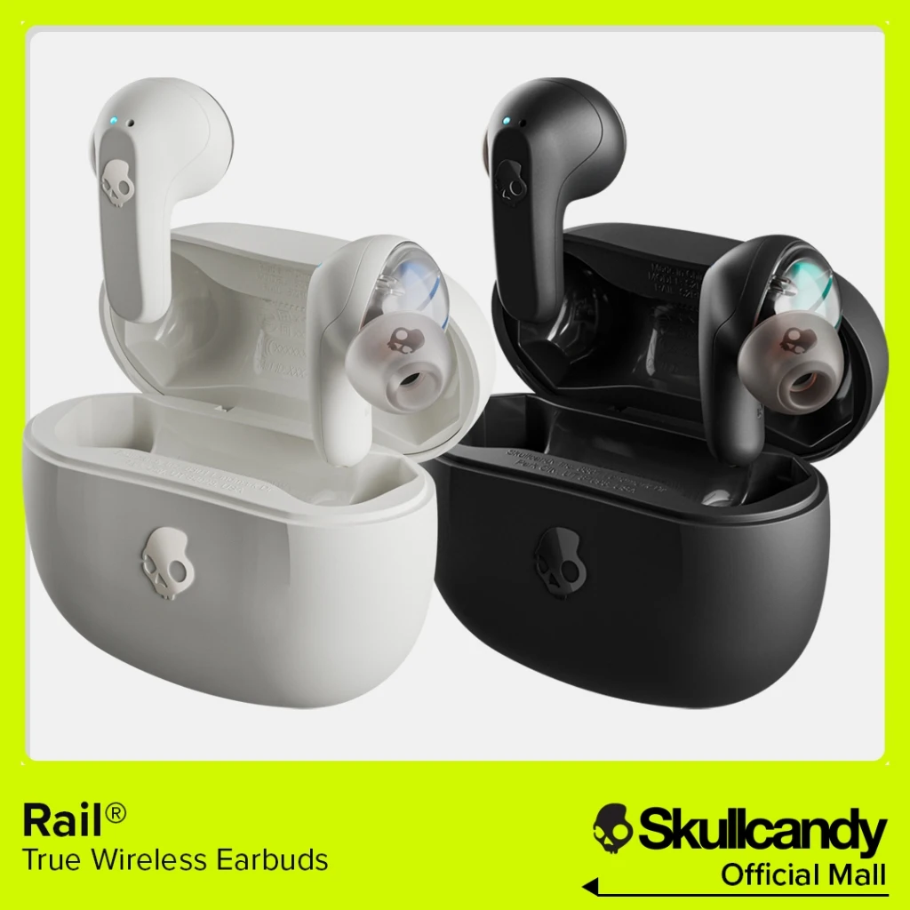 

Choice Skullcandy Rail Wireless Earbuds Water and Dust Resistant Earphone Clear Voice and Smart Mic Headphones For New Year Gift