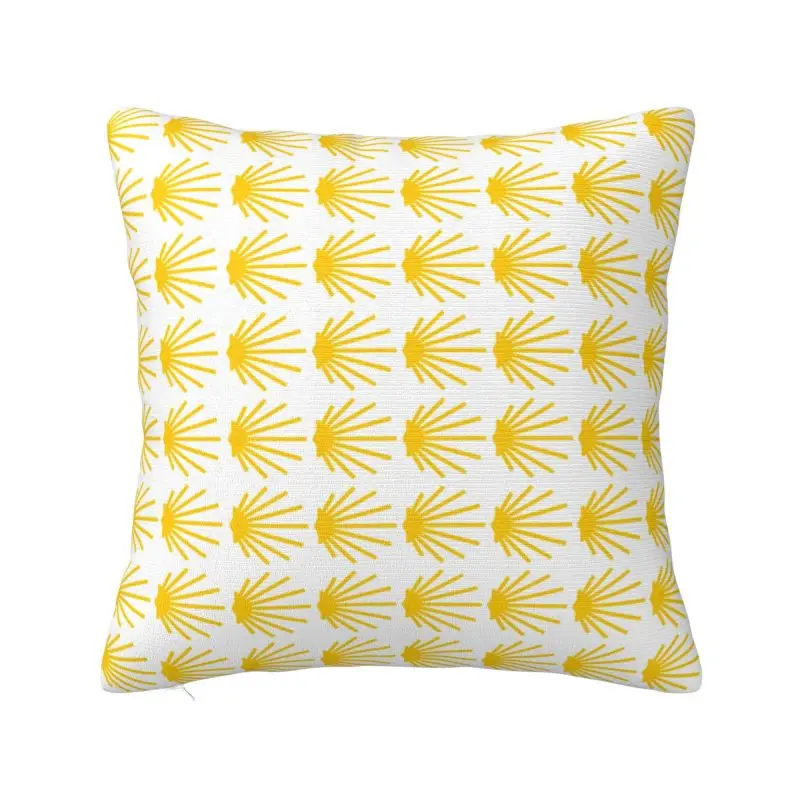 Custom Modern Camino De Santiago Seashell Cushion Cover Velvet Pillow Case