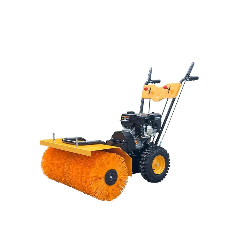 Small all gear hand push ride-on road area snow shoveling and clearing machine