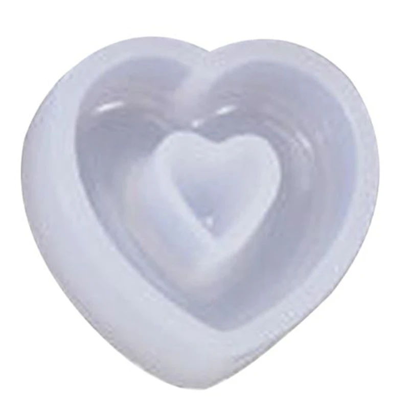 NEW-3PCS Crystal Epoxy Resin Heart Shaped Box Hollow Pendant Bookmark Silicone Mould Handmade DIY Crafts Making Tools