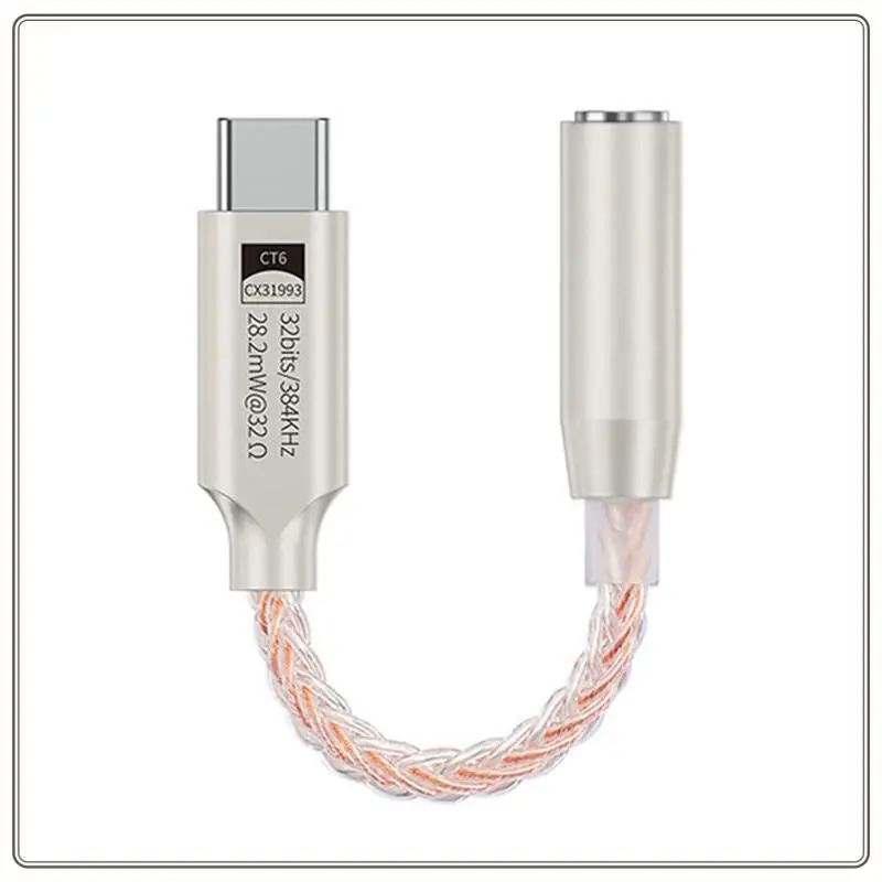 Надежный-32-битный 384 кГц Hi-Fi USB Type C к 3,5 мм аудиоадаптер Hi-Res ЦАП цифровой аудиодекодер разъем для наушников AUX конвертер, 32 бит