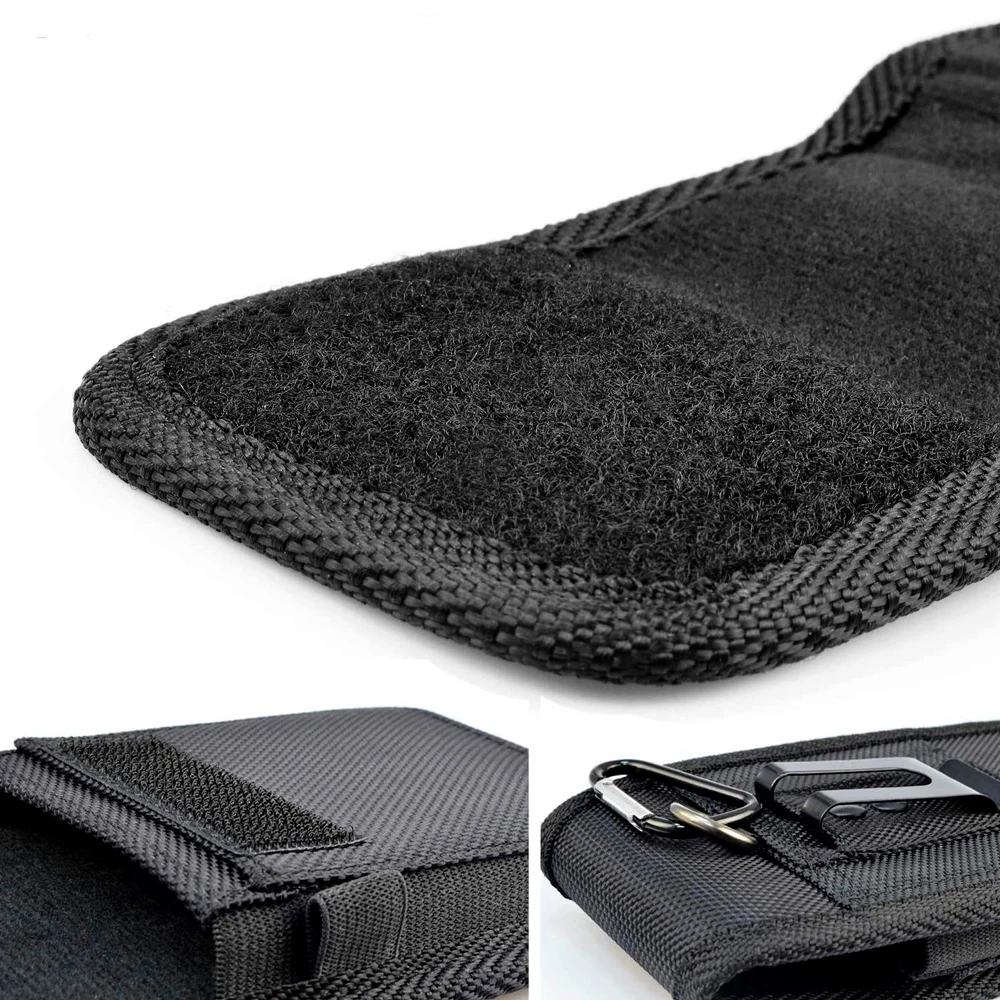 Vertical Nylon Cell Phone Belt Clip Holster Pouch Buckle Wallet Card Holder Case Cover For iPhone Samsung Xiaomi Phone Waist Bag