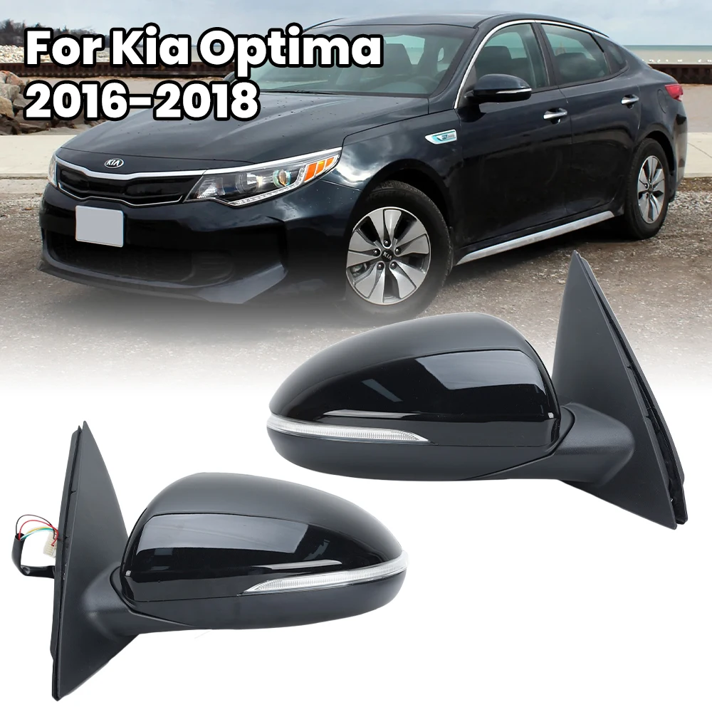 5 Pins Door Rearview Mirror Assembly For Kia Optima 2016 2017 2018 Black With Turn Signal Light Wing Side Mirror Car Accessories