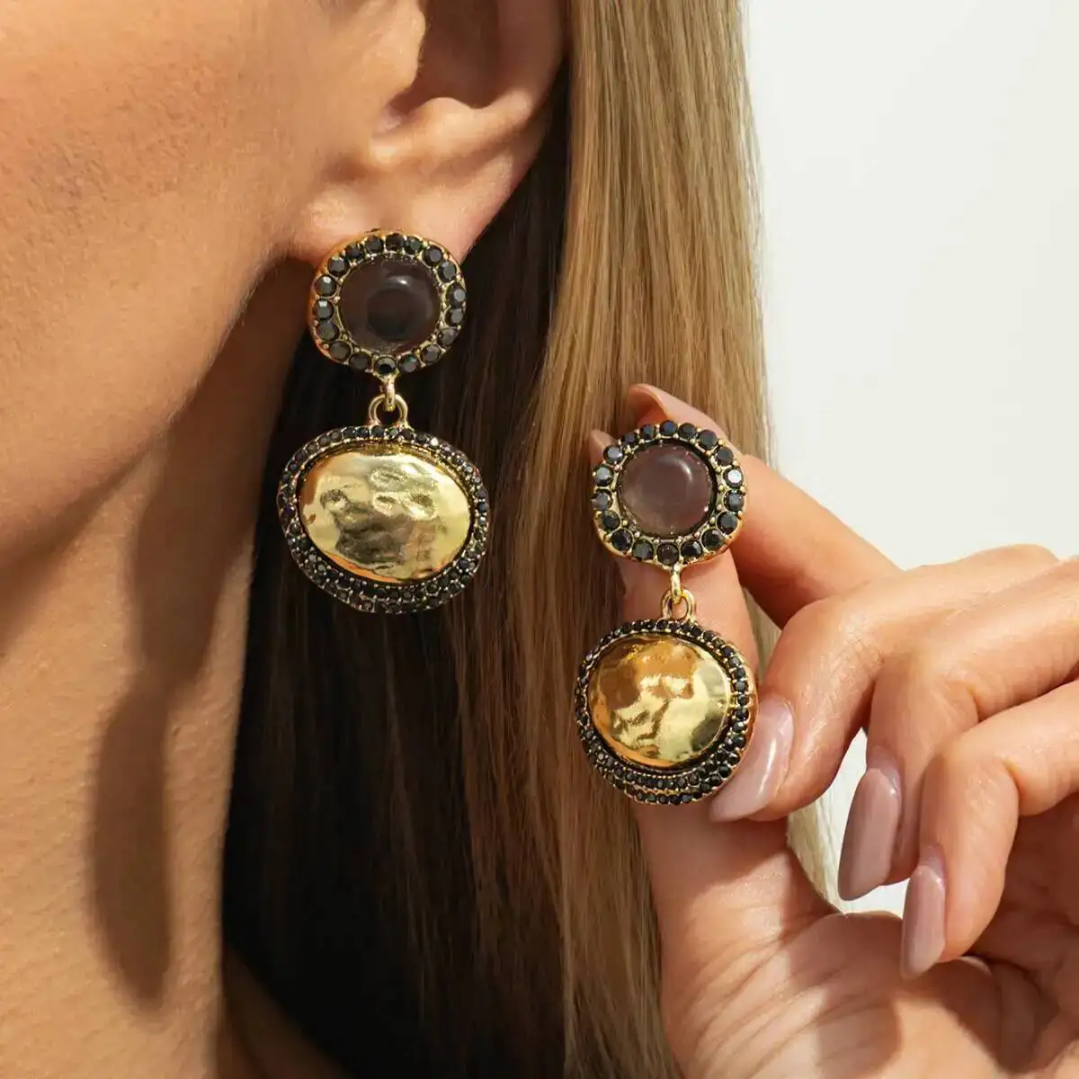 

IngeSight.Z New Trendy Geometric Oval Drop Earrings Women Luxury Vintage Classic Metal Pendant Earring Party Accessory Jewelry