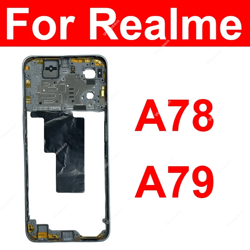 Middle Housing For OPPO A78 A79 4G 5G Middle Frame Housing Cover Bezel with Side Button Replacement Parts