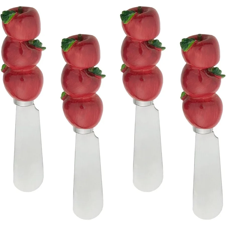 

Раскрашенные вручную разбрасыватели сыра с ручкой из смолы и лезвиями из нержавеющей стали для намашивания сливочного сыра, масла, варенья или сэндвичей в Ки