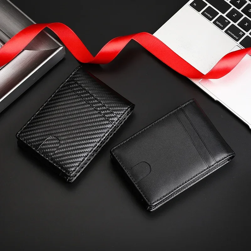 Nuovo portafoglio Airtag Borsa in vera pelle di lusso per custodia per carta d'identità Apple Porta carte da uomo in fibra di carbonio con etichetta aerea anti-smarrimento