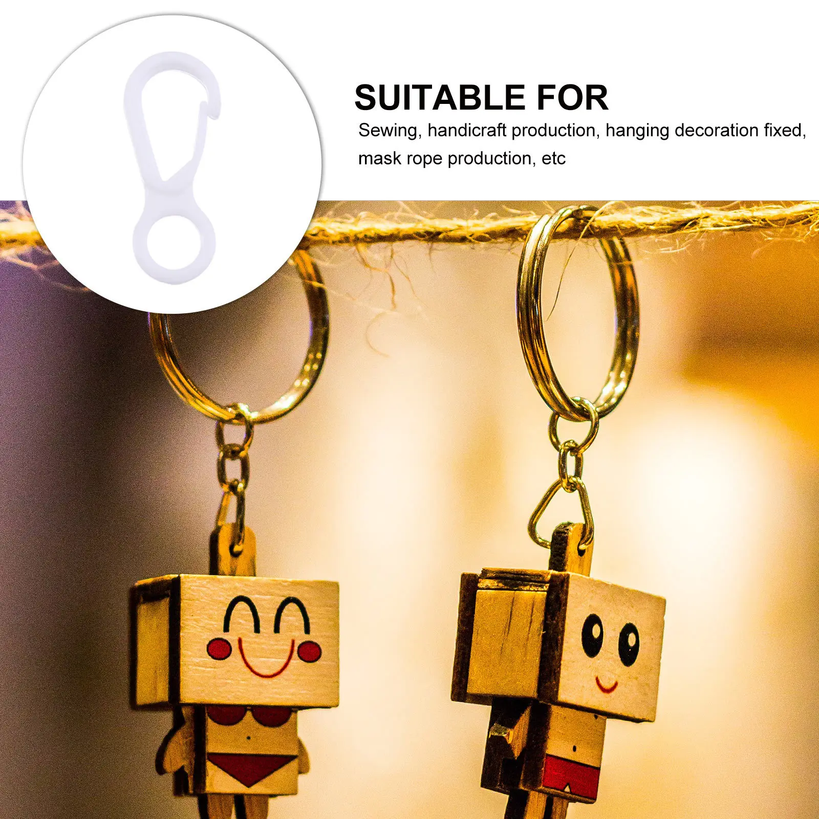 

250 pcs Mask Hanging Buckle Plastic Hooks For Diy Jewelry Making Craft Key Organizer Lanyard Snap Clip Face Mask Strap Holder