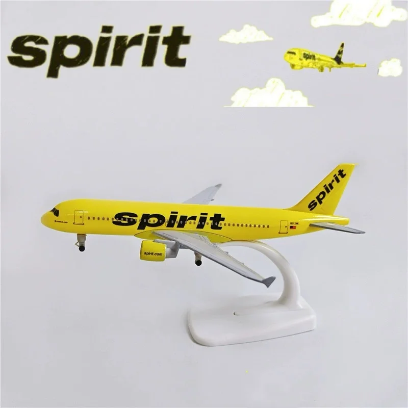 

1:400 Metal Scale Aircraft A320 Spirit Airlines 20cm Miniatures Diecast Airplane Model Replica Building Kit Plane Toys Boys Gift